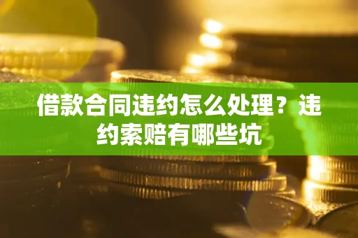济南借款合同违约怎么处理？违约索赔有哪些坑