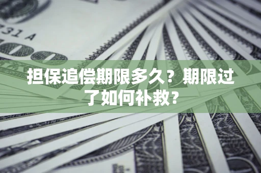 济南担保追偿期限多久？期限过了如何补救？
