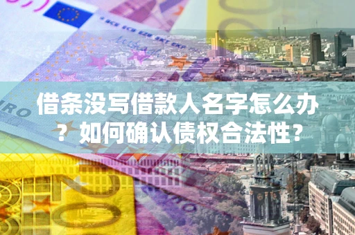 济南借条没写借款人名字怎么办？如何确认债权合法性？